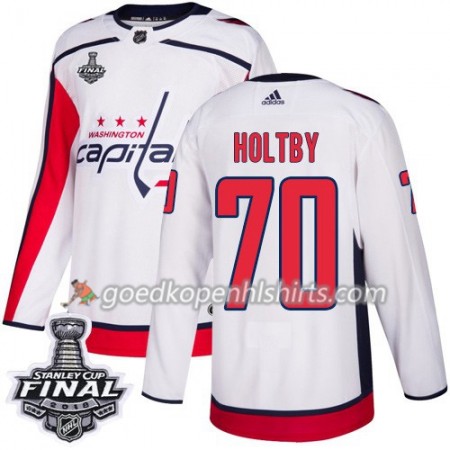 Washington Capitals Braden Holtby 70 2018 Stanley Cup Final Patch Adidas Wit Authentic Shirt - Mannen